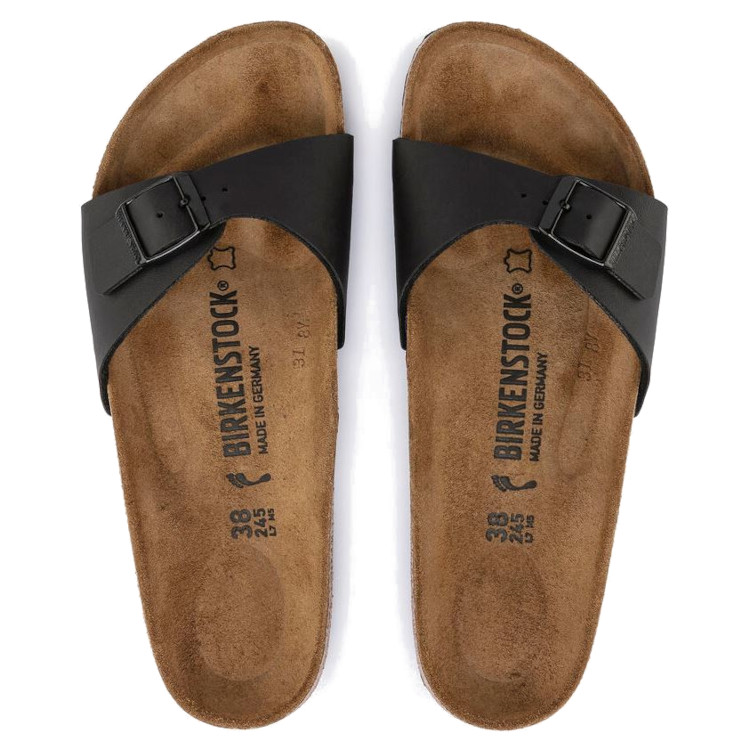Birkenstock Madrid Birko-Flor Sandal | Metallic Blk | Narrow - Women's (1021532) - Image 2